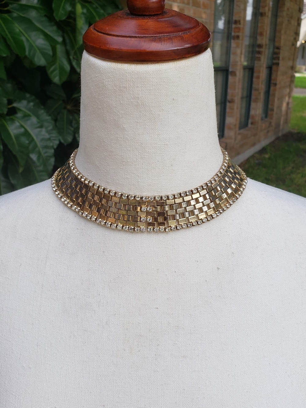 Gold-tone Art Deco  Choker Necklace By Denbè,  #PriceFirm